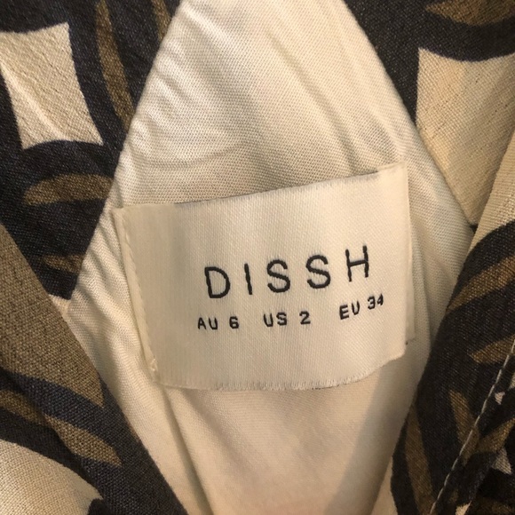 DISSH Gosse Brown White Cream Khaki Geo Slip Maxi Dress Size 2 - Picture 5 of 9